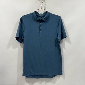 Lululemon Polo Shirt Size Medium Short Sleeve Blue Comfy Soft